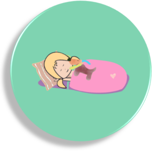 Alvó kislány mágnes